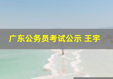 广东公务员考试公示 王宇